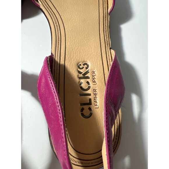 Clicks Women's Pink Sandals with Bow - Picture 6 of 8